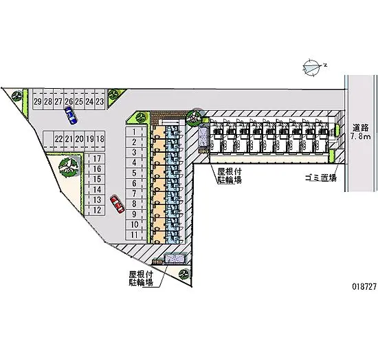 ★手数料０円★福島市鳥谷野　月極駐車場（LP）